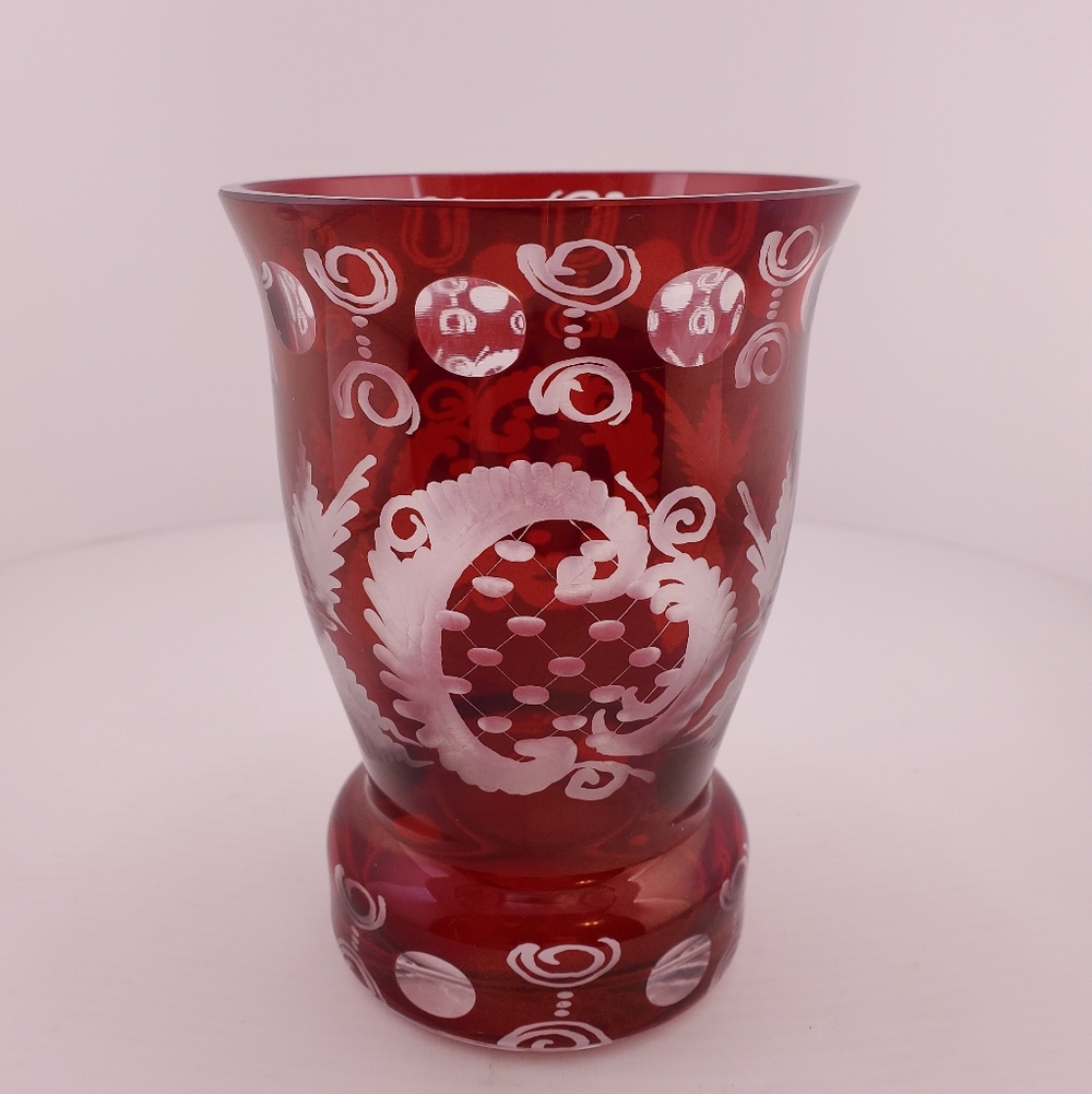 Egermann Ruby Bohemian Art Vase